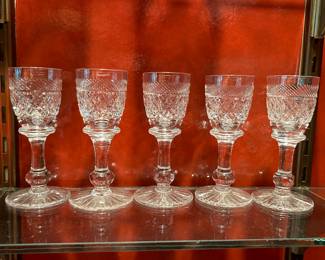 Lot #126 - $48 - Tudor England 5 crystal liqueurs. 3-7/8”H