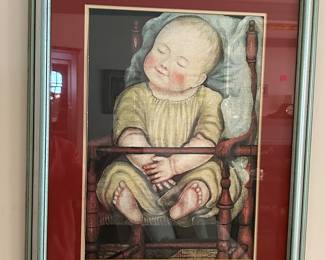 Lot #112 - $40-print of Baby in a Red Chair