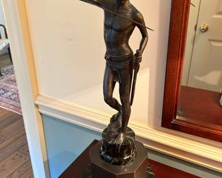 Lot #108 - $75 - Metal statue 19-1/2"H . Base is 7"x7"