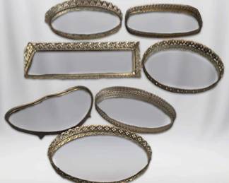 Seven Vintage Mirrored Vanity Trays