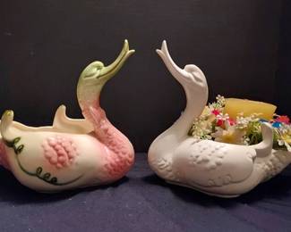 Pair of Hull USA Pottery Planter Ducks