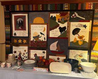 MISC DISHES AND BOWLS QUILT WALL HANGING