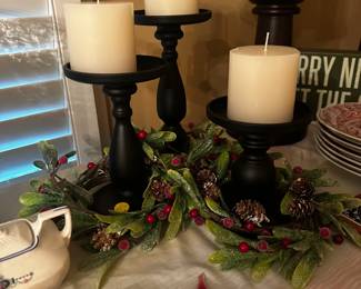 BLACK FARMHOUSE CANDLE PILLARS