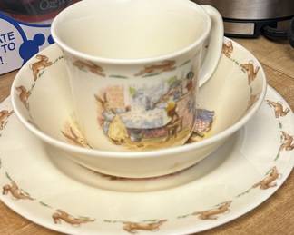 VINTAGE SET OF THREE BUNNYKINS BOWL MUG PLATE SET