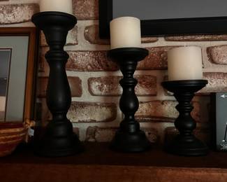 BLACK CANDLE HOLDERS