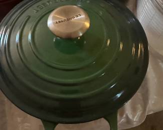 LE CREUSET GREEN CAST IRON