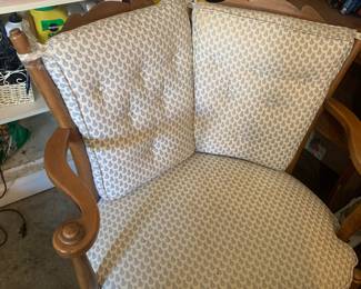 Antique DOUBLE-SEAT CHAIRS
with vintage PINEAPPLE 🍍 SEAT COVER