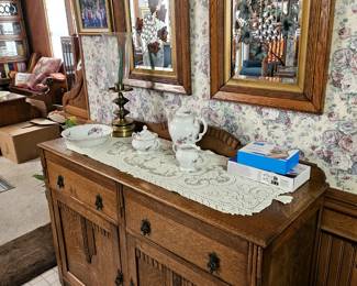 Antique wood buffet 