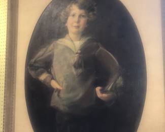 LARGE OVAL PORTRAIT OF BOY IN SAILORS SUIT LAWRENCE FISHER MANSION