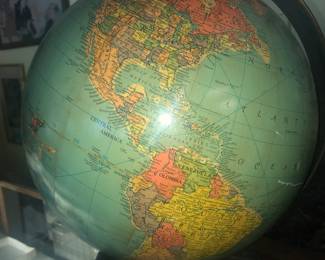 VERY RARE VINTAGE REPLOGLE GLOBE THAT LIGHTS UP WITH SWITCH AND ORIGINAL MANUAL