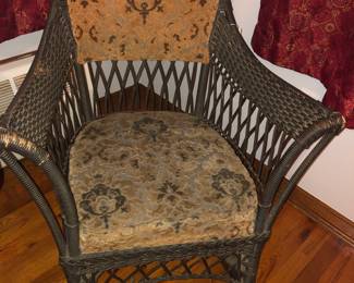 ORIGINAL ANTIQUE WICKER CHAIR FROM THE FISHER MANSION LENOX AVENUE 