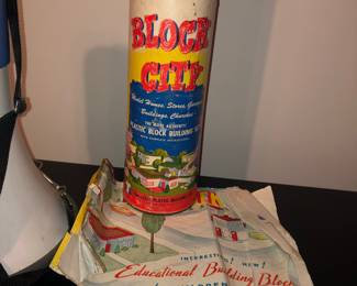CIRCA MID-CENTURY BLOCK CITY ORIGINAL CONTAINER AND DIRECTIONS