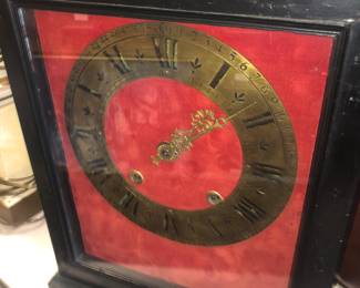 18TH CENTURY LARGE MANTLE CLOCK WITH HAND SIGNATURE OF MAKER.