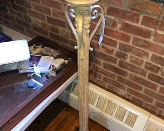 PERIOD ERA ORNATE CARVED CHEREBS FORAL   FLOOR BASE FROM THE LAWRENCE FISHER MANSION