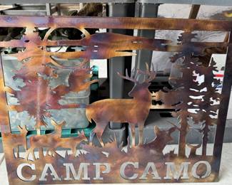 custom steel camp Camo sign 