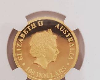 Stunning 2016 Australia 1 Ounce High Relief Gold Kangaroo Proof Coin with Original Mint Box and COA