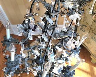 Large chandelier (difficult to photograph and definitely more charming in person!)