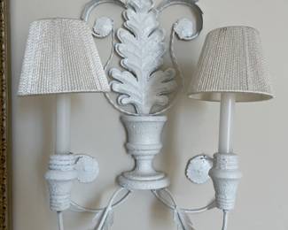 Pair of white wall candle sconces. 14,5” across. $80. Each