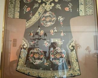 Framed, antique Chinese framed silk womans robe. Contact me for price. SOLD