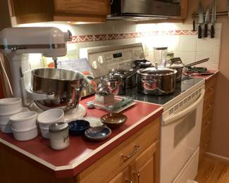 KitchenAid mixer - Cuisinart pots - Henkel knives- 
