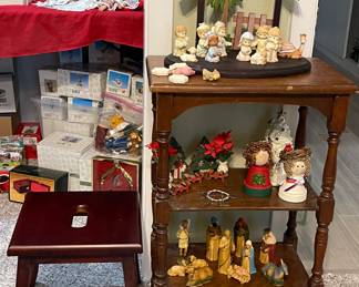 CHILDS NATIVITY, ACCENT TABLE, STOOL