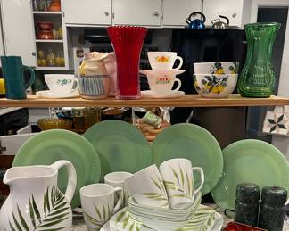 JADEITE PLATES, CORELLE DISHES