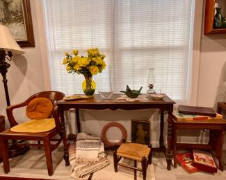 ACCENT TABLE, CHAIRS AND STOOLS, VAN BRIGGLE POTTERY