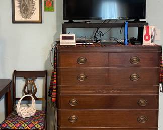 DRESSER, TV, ACCENT CHAIR