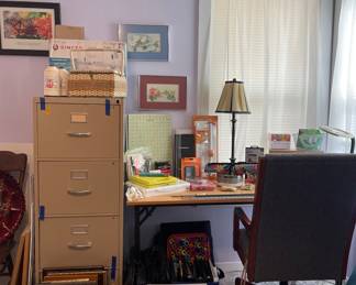 ART SUPPLIES, SCRAPBOOKING, OFFICE CHAIR, DESK, FILE CABINET