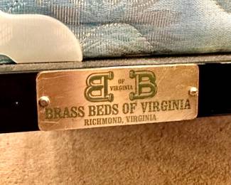 18. Midcentury Model Brass Beds of Virginia (Now Worthen Furniture) Queen Bed Frame, Includes Mattress and Boxspring, 62" w x 62 1/2" h x 84" d, $950. Bed frames retail for over $4500