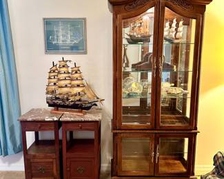20. French Provincial Display Curio Cabinet, 34" w x 80" h x 15" d, $245