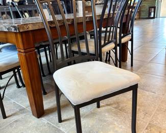 7. Marble Dining Table & 8 Chairs, 38" w x 30 1/2" h x 71 1/2" d, $450