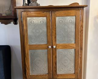 12. Pie Safe Cabinet, 34 1/8" x 54" h x 13 1/2" d, $350