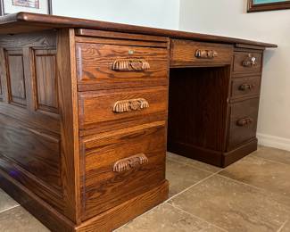 2. Oak Executive Desk, 72" w x 30 1/4" h x 36"d, $245