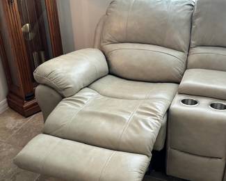 4. Leather Power Reclining Sofa, 74" w x 40" h x 37" d, $350