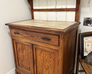 16. Antique Dry Sink Cabinet, 33" w x 51 1/2" h x 21 3/4" d, $250