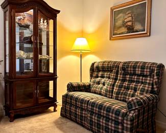 19. Plaid La-Z-Boy Dual Reclining Loveseat, 58" w x 39" h x 34" d, $195