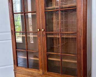 3. Antique Two Door Bookcase Cabinet , 46" w x 62 1/4" h x 15 1/4" d, $375