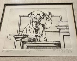 Framed "attorney art" by Charles Bragg