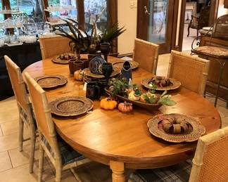 Oval table; 6 chairs (sold separately from the table)