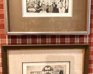 Framed "attorney art" by Charles Bragg