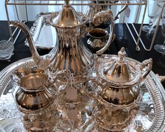 Lovely silverplate coffee service and tray