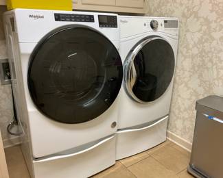 Whirlpool washer and dryer with under-drawer