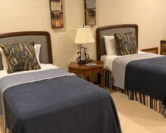 Twin beds and bedding