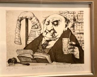 Framed "attorney art" by Charles Bragg