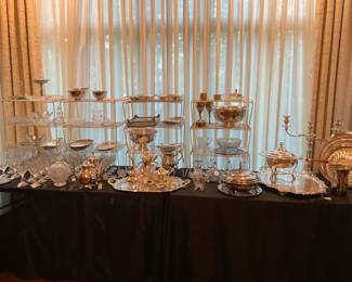 Silverplate, glass, and crystal selections