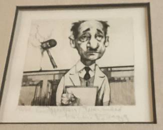 Framed "attorney art" by Charles Bragg