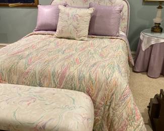 Queen bed and bed bench