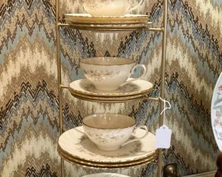 Miscellaneous pieces of Lenox "Gaylord" china (6 dinner plates, 6 salad plates, 2 dessert plates, 3 cups & saucers)