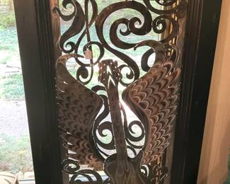 Framed metal wall art